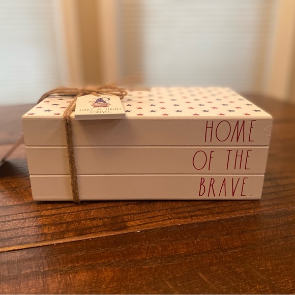Rae Dunn July 4th Home Of The Brave Book Stack, Patriotic 4th Of July Decor - Picture 11 of 16